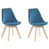 Set Di 2 Sedie Da Pranzo Velluto Blu DAKOTA II