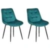 Set Di 2 Sedie Da Pranzo Velluto Blu MELROSE 1 Set Di 2 Sedie Da Pranzo Velluto Blu MELROSE -Beliani undef src sa picid 771930 type whitesh image