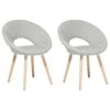 Set Di 2 Sedie Da Pranzo Tessuto Grigio Chiaro ROSLYN 2 Set Di 2 Sedie Da Pranzo Tessuto Grigio Chiaro ROSLYN -Beliani undef src sa picid 774098 type whitesh image