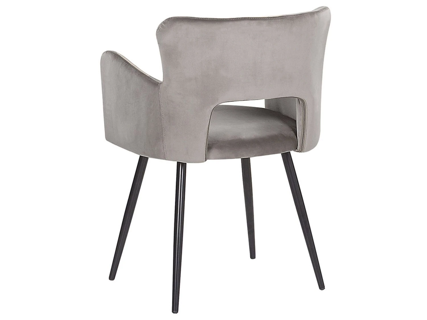 Sedia Da Pranzo Velluto Grigio E Nero SANILAC 9 Sedia Da Pranzo Velluto Grigio E Nero SANILAC - immagine 7