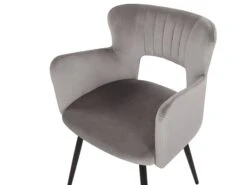 Sedia Da Pranzo Velluto Grigio E Nero SANILAC 20 Sedia Da Pranzo Velluto Grigio E Nero SANILAC -Beliani undef src sa picid 774252 type whitesh image
