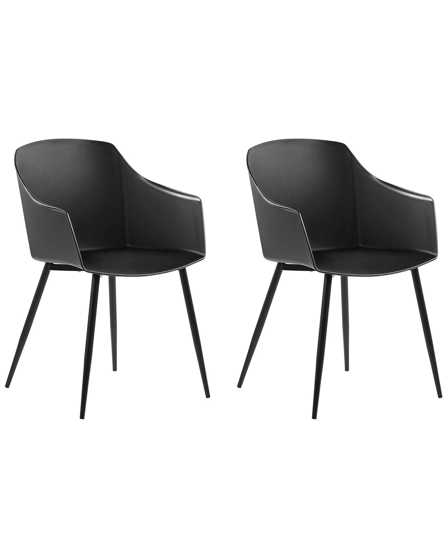 Set Di 2 Sedie Plastica Nera FONDA