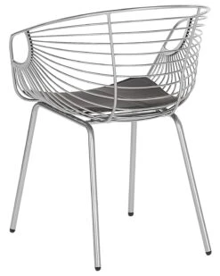 Set Di 2 Sedie Metallo Argento E Nero HOBACK -Beliani undef src sa picid 775474 type whitesh image