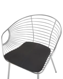 Set Di 2 Sedie Metallo Argento E Nero HOBACK -Beliani undef src sa picid 775475 type whitesh image