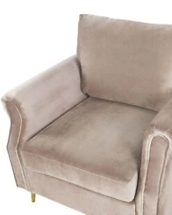 Poltrona In Velluto Taupé VIETAS 15 Poltrona In Velluto Taupé VIETAS -Beliani undef src sa picid 775565 type whitesh image