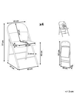 Set Di 4 Sedie Metallo Nero SPARKS 21 Set Di 4 Sedie Metallo Nero SPARKS -Beliani undef src sa picid 780852 type whitesh image