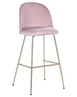 Set Di 2 Sedie Da Bar Velluto Rosa E Gambe Oro ARCOLA 15 Set Di 2 Sedie Da Bar Velluto Rosa E Gambe Oro ARCOLA -Beliani undef src sa picid 781137 type whitesh image