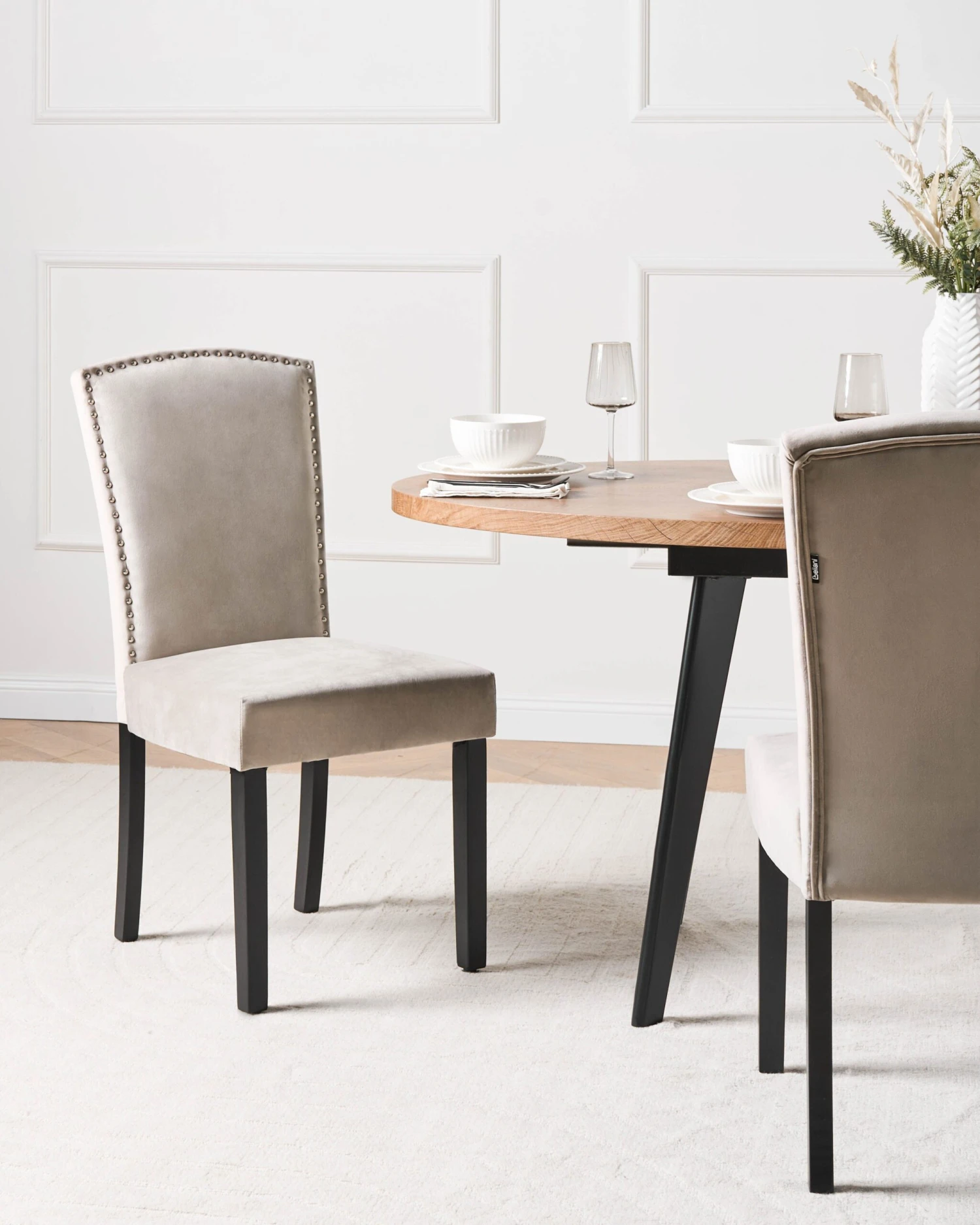 Set Di 2 Sedie Da Pranzo Velluto Grigio PISECO - immagine 2