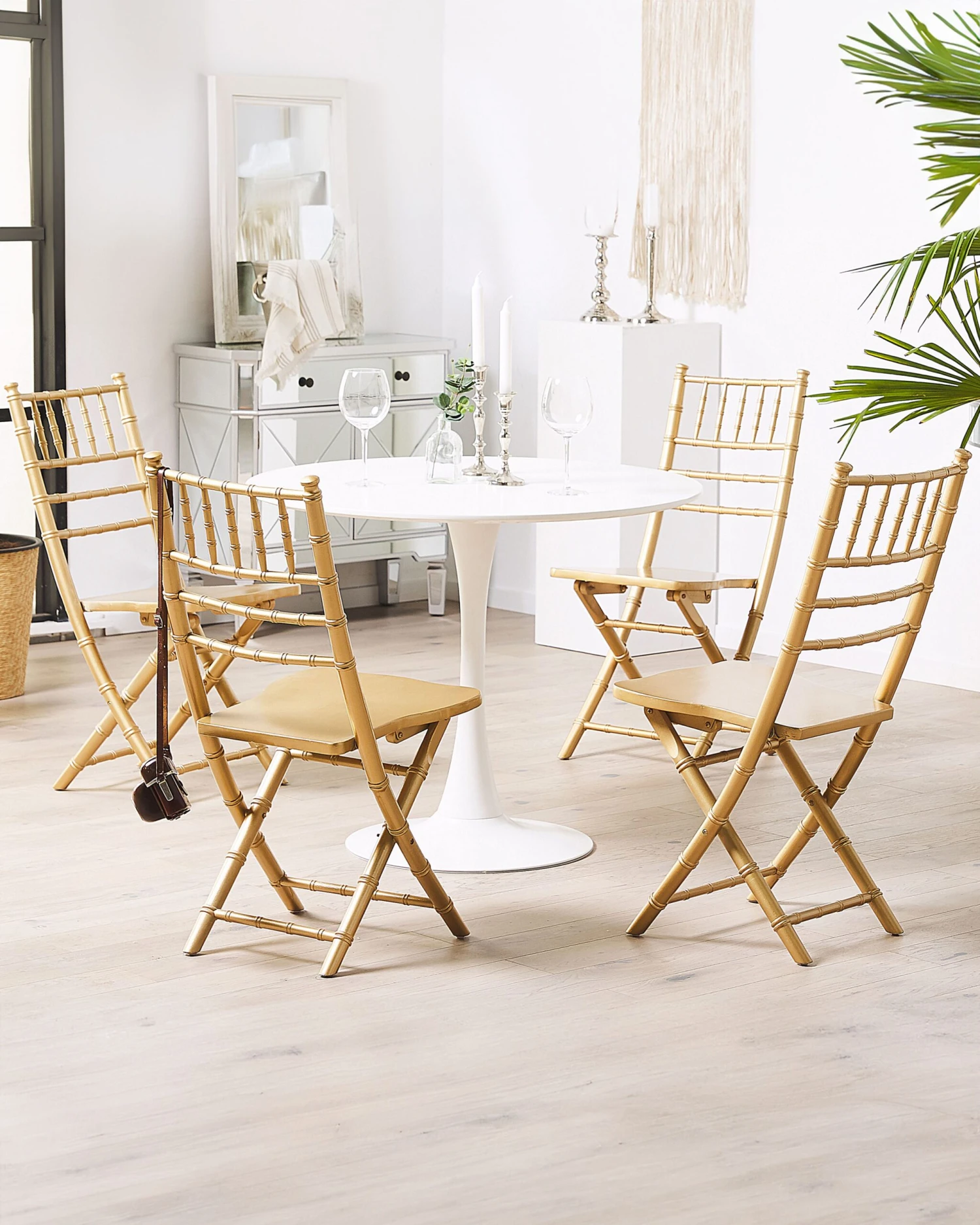 Set Di 4 Sedie Legno Oro MACHIAS 4 Set Di 4 Sedie Legno Oro MACHIAS - immagine 2