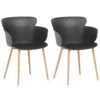 Set Di 2 Sedie Da Pranzo Plastica Nera SUMKLEY