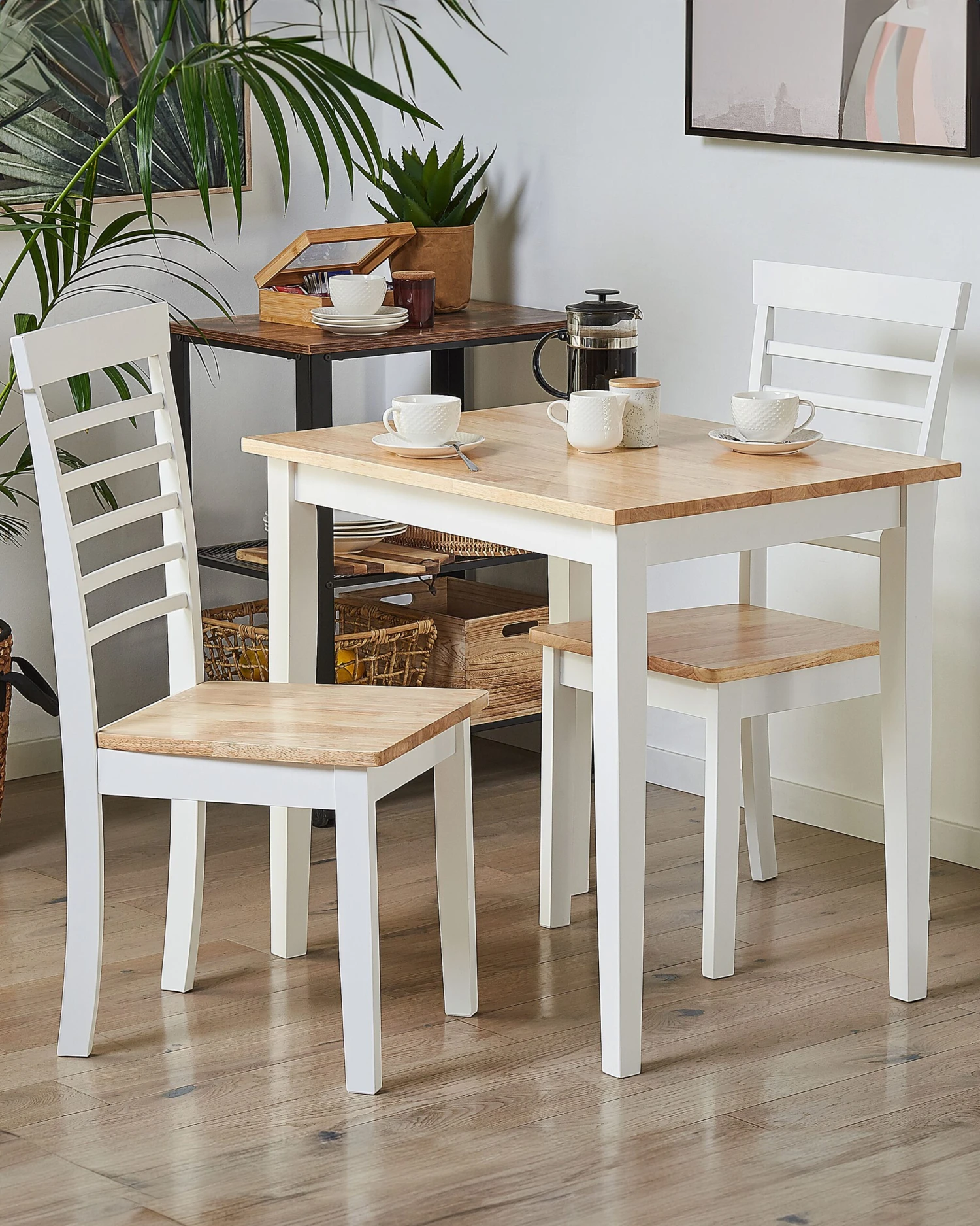 Set Di 2 Sedie Legno Chiaro E Bianco BATTERSBY 4 Set Di 2 Sedie Legno Chiaro E Bianco BATTERSBY - immagine 2