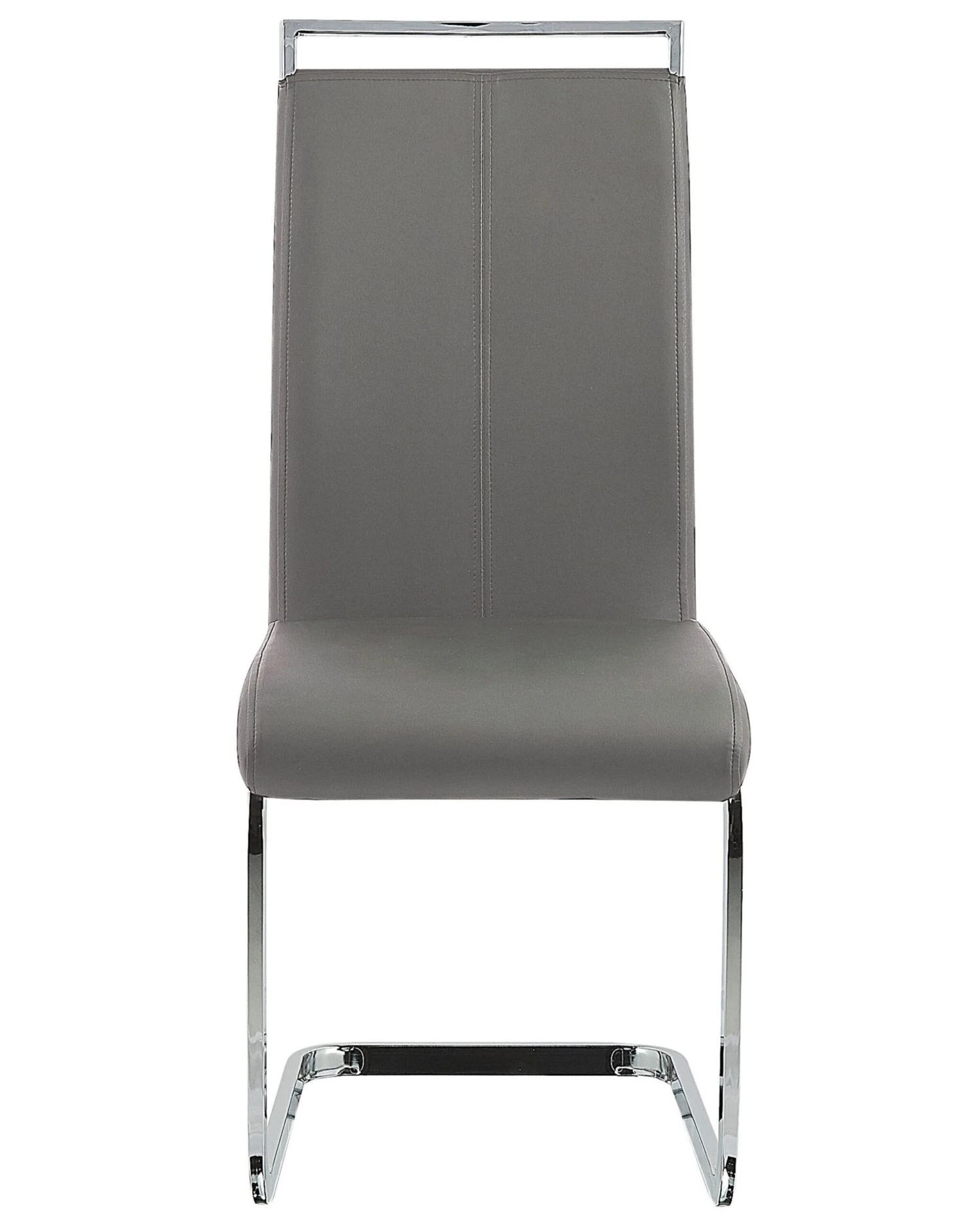 Set Di 2 Sedie Ecopelle Grigio GREEDIN 5 Set Di 2 Sedie Ecopelle Grigio GREEDIN - immagine 3