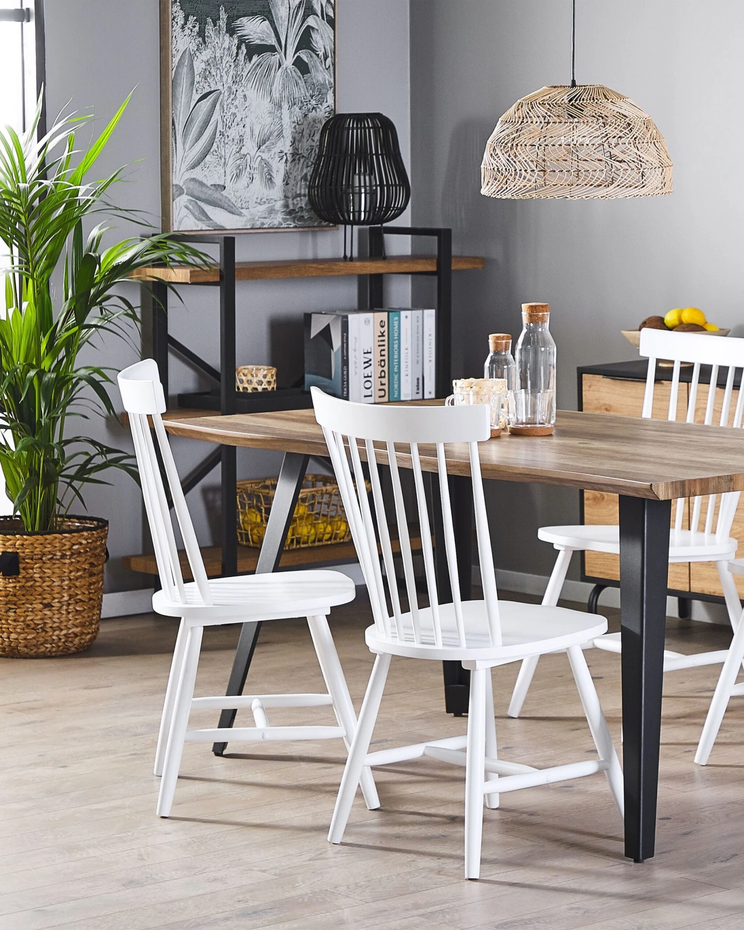 Set Di 2 Sedie Legno Bianco BURGES 4 Set Di 2 Sedie Legno Bianco BURGES - immagine 2