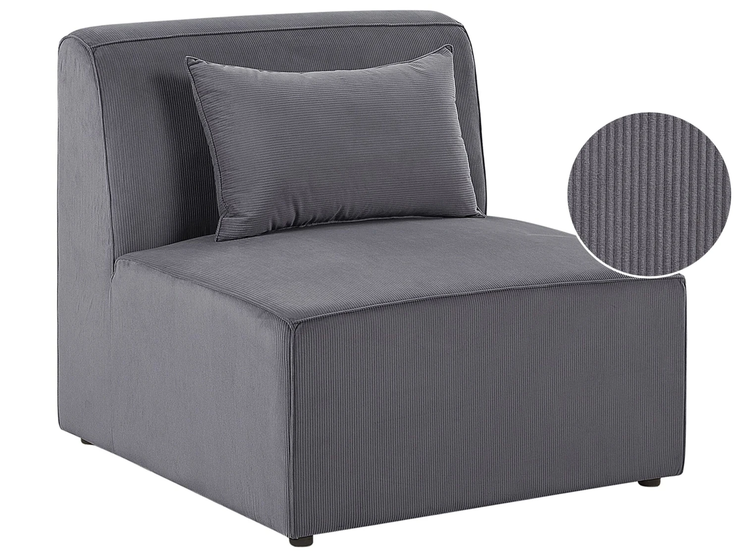 Modulo Poltrona Velluto A Coste Grigio LEMVIG 3 Modulo Poltrona Velluto A Coste Grigio LEMVIG