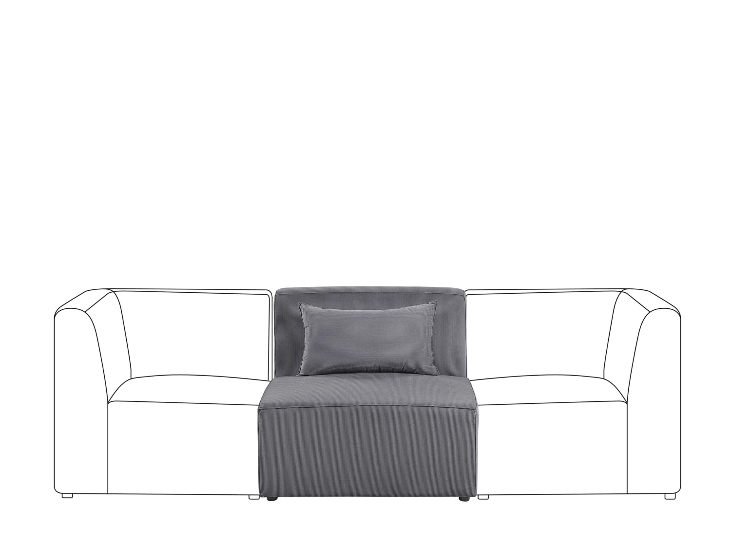 Modulo Poltrona Velluto A Coste Grigio LEMVIG 5 Modulo Poltrona Velluto A Coste Grigio LEMVIG - immagine 3