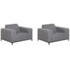 Set Di 2 Poltrone Da Giardino Grigio E Nero ROVIGO 2 Set Di 2 Poltrone Da Giardino Grigio E Nero ROVIGO -Beliani undef src sa picid 795301 type whitesh image