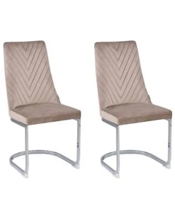 Set Di 2 Sedie Velluto Beige ALTOONA