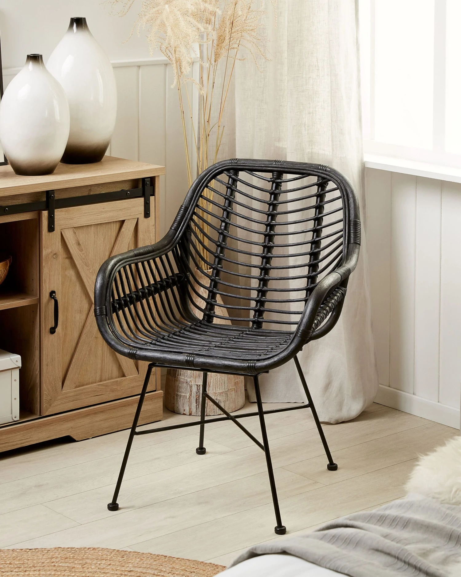 Sedia Rattan Nero CANORA - immagine 2