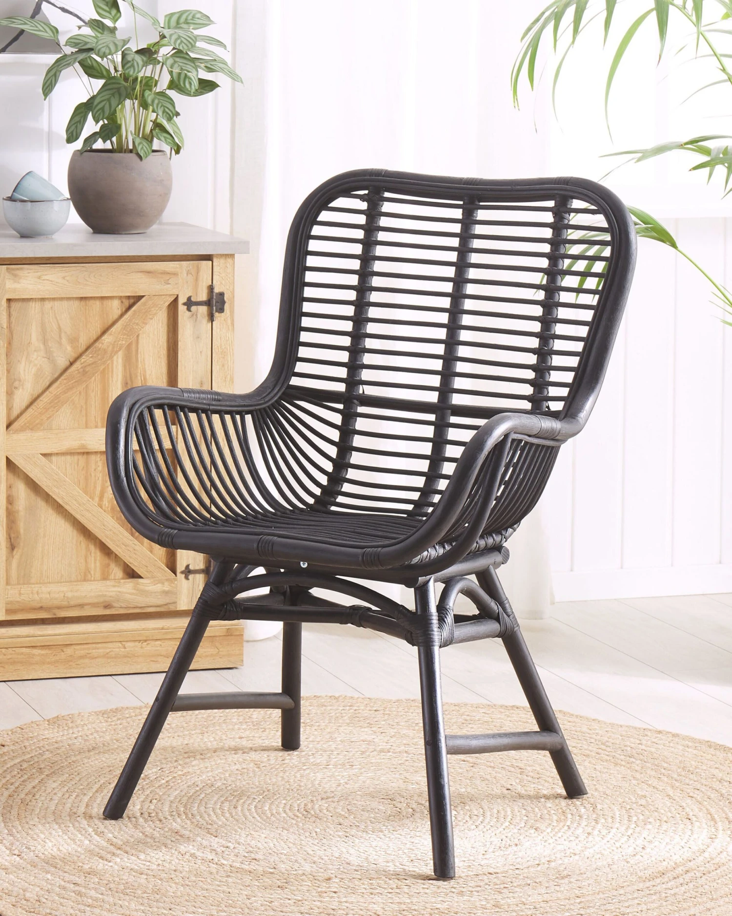 Sedia Rattan Nero TOGO - immagine 2