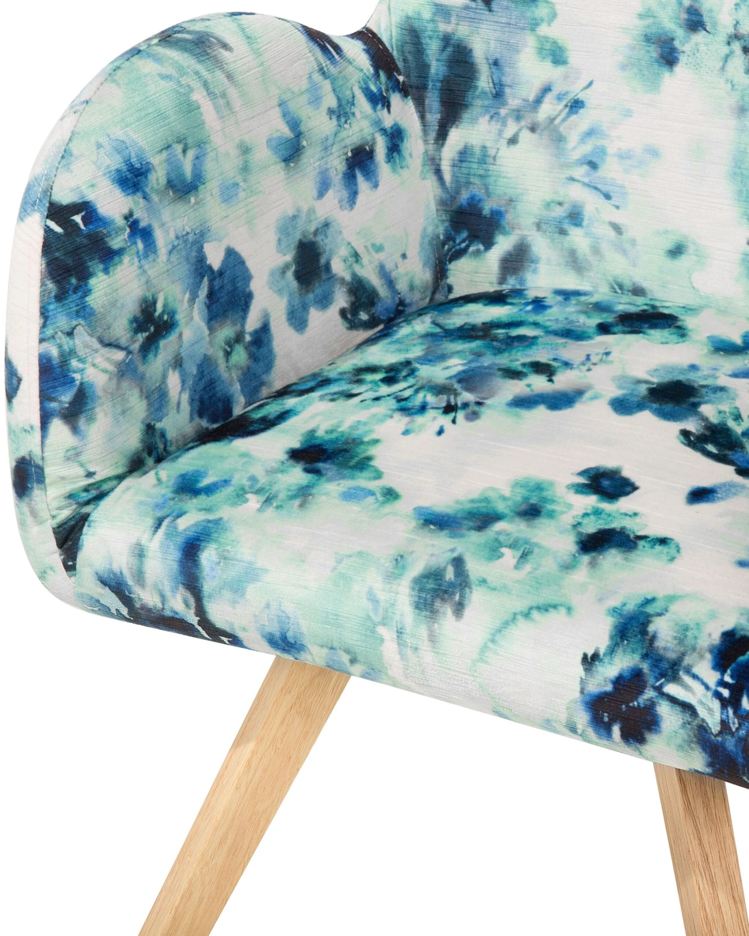 Poltrona Imbottita In Tessuto A Fantasia A Fiori Blu BJARN 10 Poltrona Imbottita In Tessuto A Fantasia A Fiori Blu BJARN - immagine 8