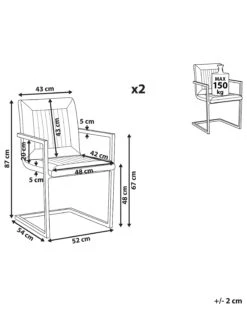 Set Di 2 Sedie Ecopelle Crema BRANDOL -Beliani undef src sa picid 805673 type whitesh image