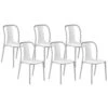 Set Di 6 Sedie In Plastica Bianco E Grigio SPEZIA