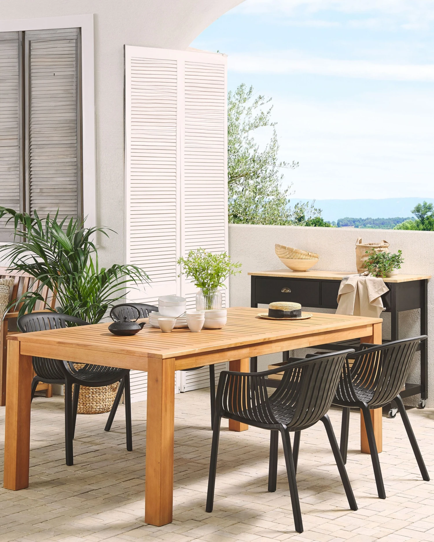 Set Di 4 Sedie Da Giardino Nero NAPOLI 4 Set Di 4 Sedie Da Giardino Nero NAPOLI - immagine 2