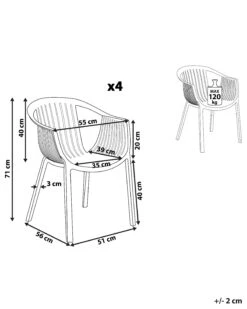 Set Di 4 Sedie Da Giardino Nero NAPOLI 21 Set Di 4 Sedie Da Giardino Nero NAPOLI -Beliani undef src sa picid 808380 type whitesh image