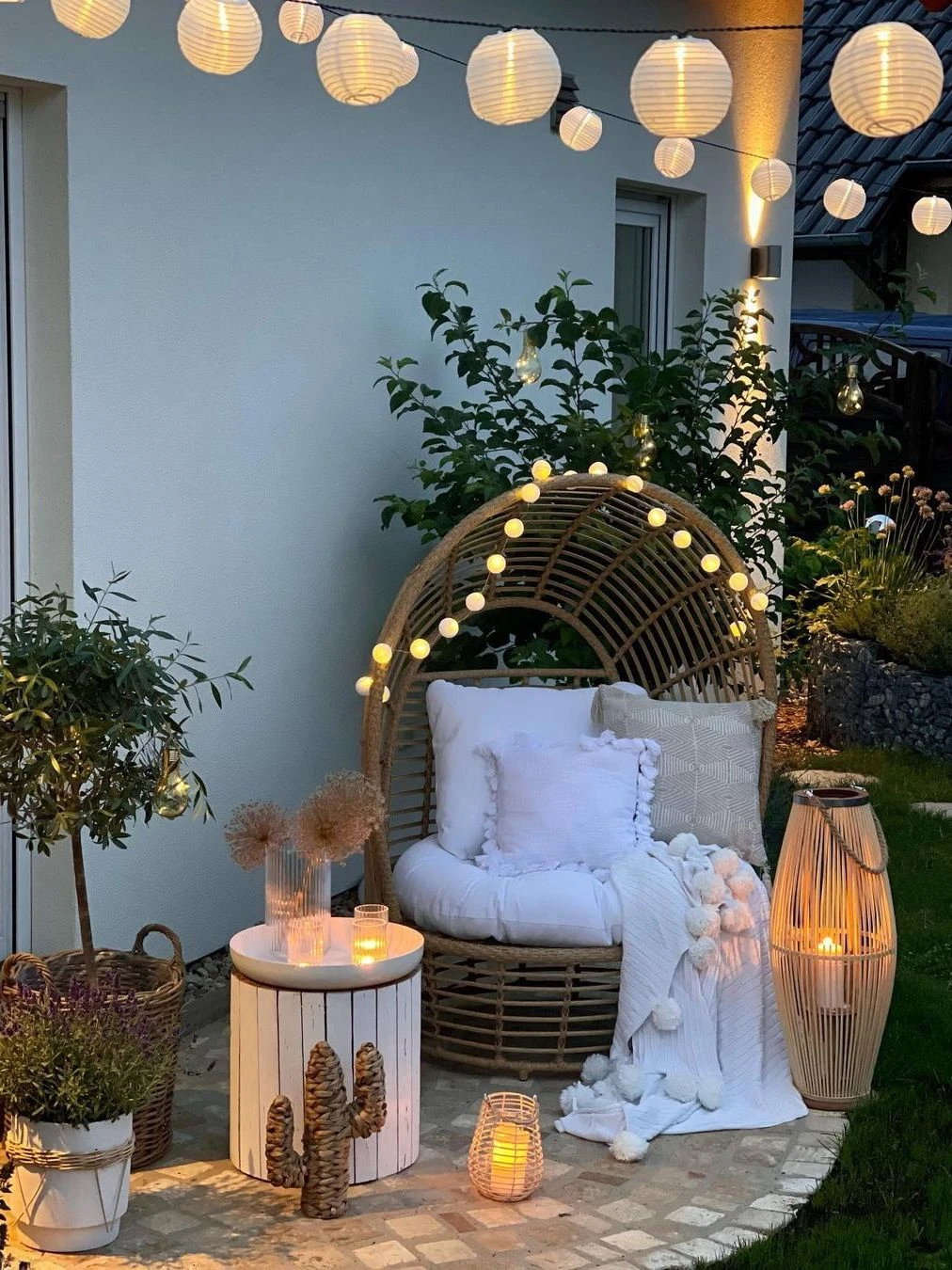 Poltrona Rattan Naturale Bianco LIDO 6 Poltrona Rattan Naturale Bianco LIDO - immagine 4