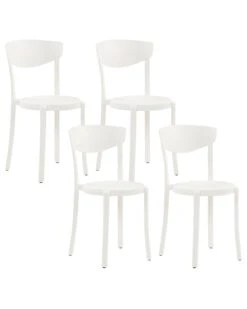 Set Di 4 Sedie In Plastica Bianca VIESTE
