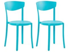 Set Di 2 Sedie In Plastica Blu VIESTE