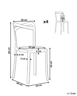 Set Di 4 Sedie In Plastica Nero CAMOGLI 21 Set Di 4 Sedie In Plastica Nero CAMOGLI -Beliani undef src sa picid 809312 type whitesh image