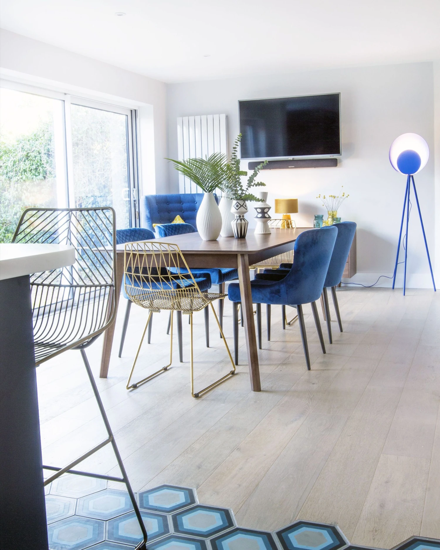 Set Di 2 Velluto Blu E Nero SOLANO 6 Set Di 2 Velluto Blu E Nero SOLANO - immagine 4