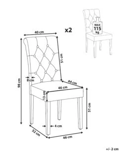 Set Di 2 Sedie Da Pranzo Velluto Tortora VELVA II 17 Set Di 2 Sedie Da Pranzo Velluto Tortora VELVA II -Beliani undef src sa picid 816648 type whitesh image