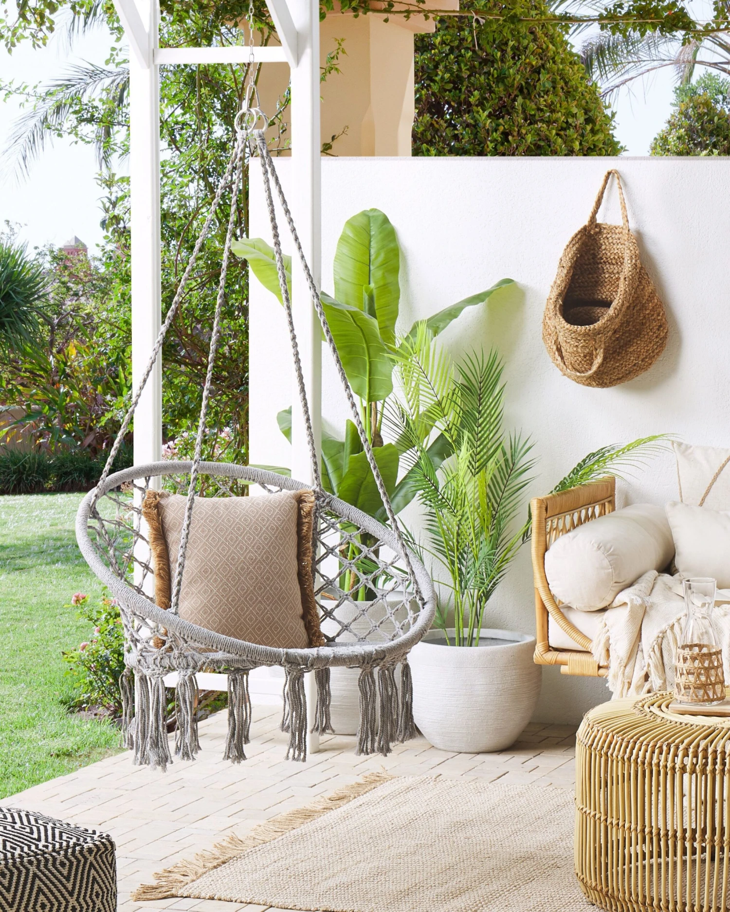 Poltrona Sospesa A Dondolo Grigio GABELLA 4 Poltrona Sospesa A Dondolo Grigio GABELLA - immagine 2