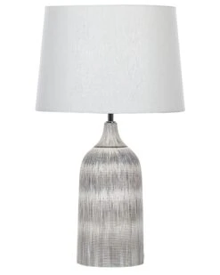 Lampada Da Tavolo Ceramica Grigio E Crema 66 Cm GEORGINA