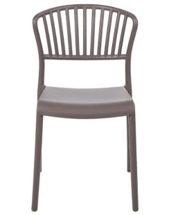 Set Di 4 Sedie In Plastica Tortora GELA 15 Set Di 4 Sedie In Plastica Tortora GELA -Beliani undef src sa picid 825383 type whitesh image