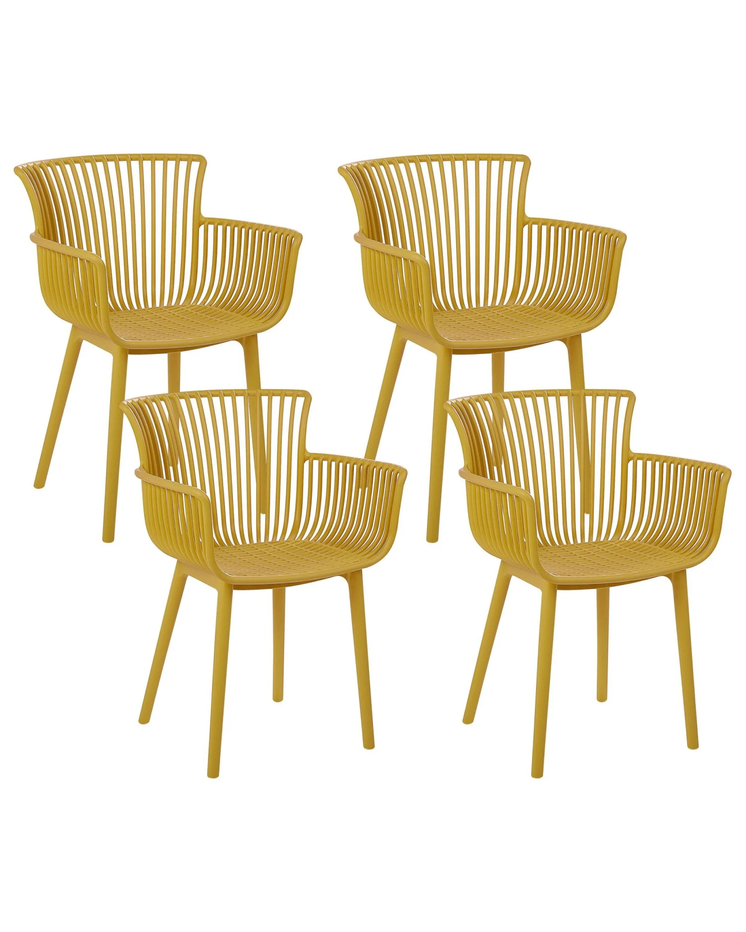 Set Di 4 Sedie Plastica Giallo PESARO 3 Set Di 4 Sedie Plastica Giallo PESARO