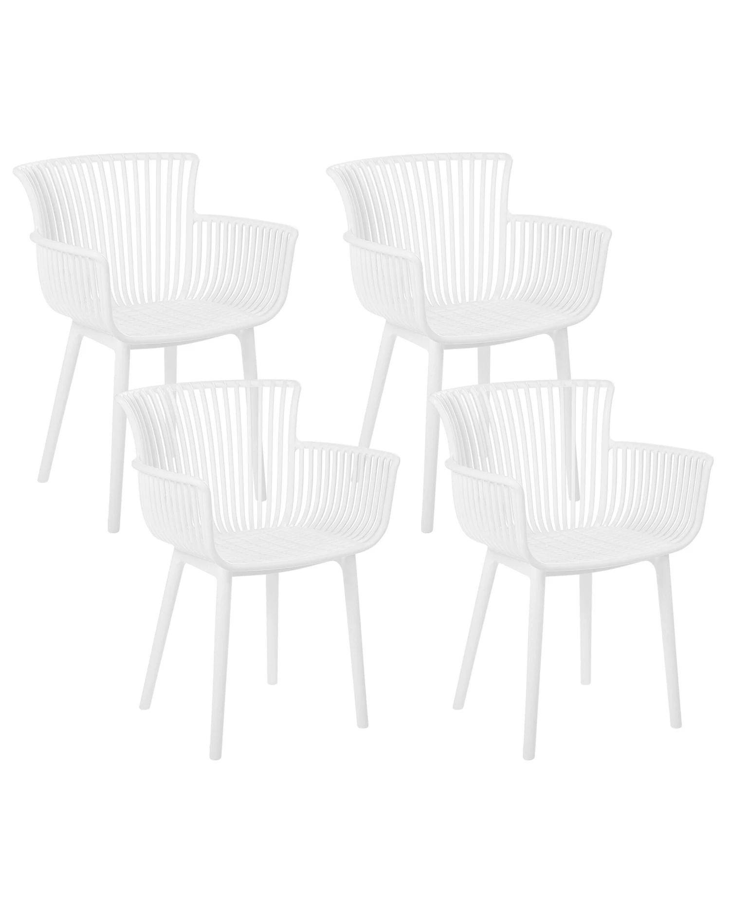 Set Di 4 Sedie Plastica Bianco PESARO 3 Set Di 4 Sedie Plastica Bianco PESARO