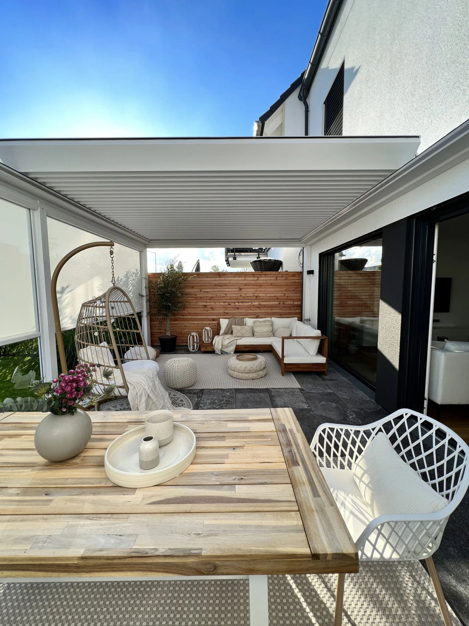 Set Di 2 Sedie Da Pranzo Bianco E Legno Chiaro NASHUA 5 Set Di 2 Sedie Da Pranzo Bianco E Legno Chiaro NASHUA - immagine 3