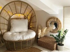 Poltrona Rattan Naturale Bianco LIDO 20 Poltrona Rattan Naturale Bianco LIDO -Beliani undef src sa picid 827480 type whitesh image