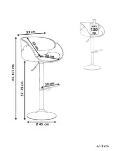 Sgabello Da Bar Ecopelle Nera BAKU II 19 Sgabello Da Bar Ecopelle Nera BAKU II -Beliani undef src sa picid 828046 type whitesh image