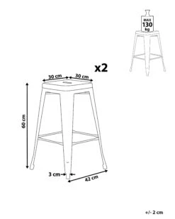 Set Di 2 Sgabelli Metallo Rosa 60 Cm CABRILLO 15 Set Di 2 Sgabelli Metallo Rosa 60 Cm CABRILLO -Beliani undef src sa picid 828625 type whitesh image