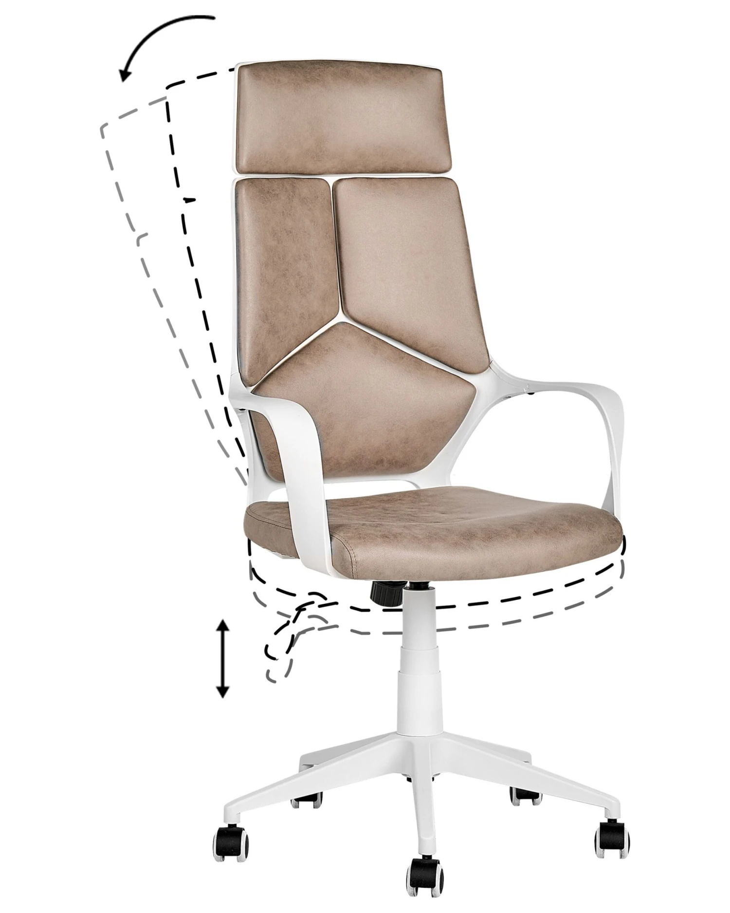 Sedia Da Ufficio Moderna Tortora E Bianco DELIGHT - immagine 9