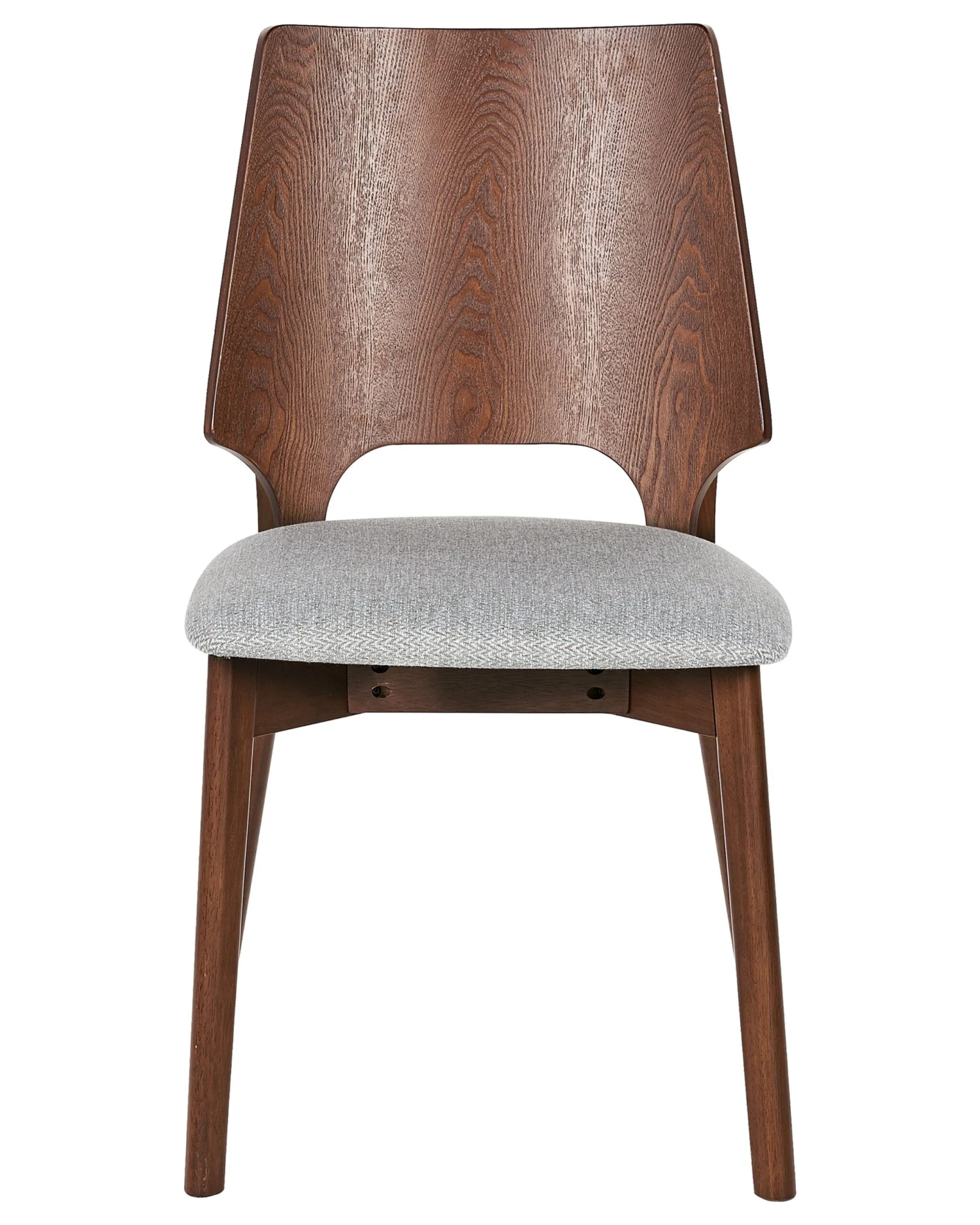 Set Di 2 Sedie Da Pranzo Tessuto Grigio Chiaro E Legno Scuro ABEE 6 Set Di 2 Sedie Da Pranzo Tessuto Grigio Chiaro E Legno Scuro ABEE - immagine 4