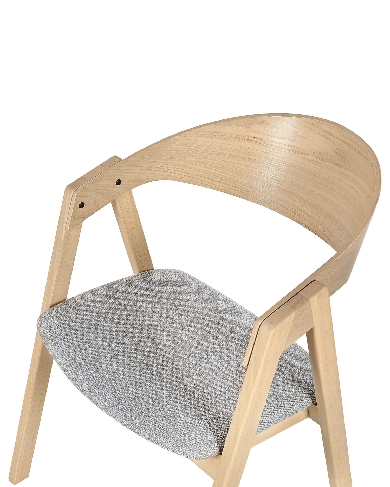 Set Di 2 Sedie Da Pranzo Tessuto Grigio Chiaro E Legno Chiaro YUBA 11 Set Di 2 Sedie Da Pranzo Tessuto Grigio Chiaro E Legno Chiaro YUBA - immagine 9