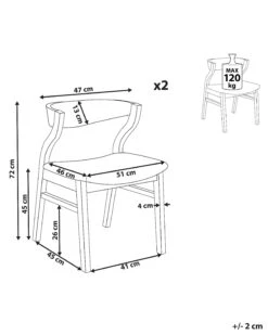 Set Di 2 Sedie Da Pranzo Tessuto Grigio Chiaro E Legno Scuro MARDA 19 Set Di 2 Sedie Da Pranzo Tessuto Grigio Chiaro E Legno Scuro MARDA -Beliani undef src sa picid 837243 type whitesh image