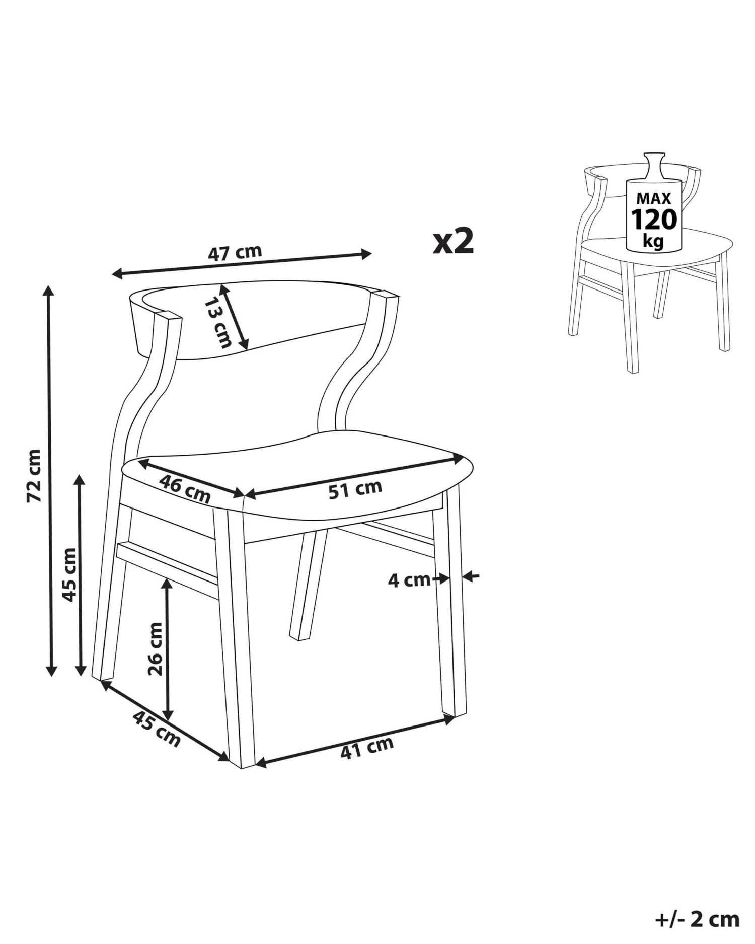 Set Di 2 Sedie Da Pranzo Tessuto Grigio Chiaro E Legno Scuro MARDA 11 Set Di 2 Sedie Da Pranzo Tessuto Grigio Chiaro E Legno Scuro MARDA - immagine 9