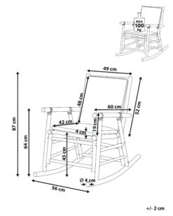 Poltrona A Dondolo Legno Chiaro E Bianco FRIGOLE 15 Poltrona A Dondolo Legno Chiaro E Bianco FRIGOLE -Beliani undef src sa picid 839560 type whitesh image