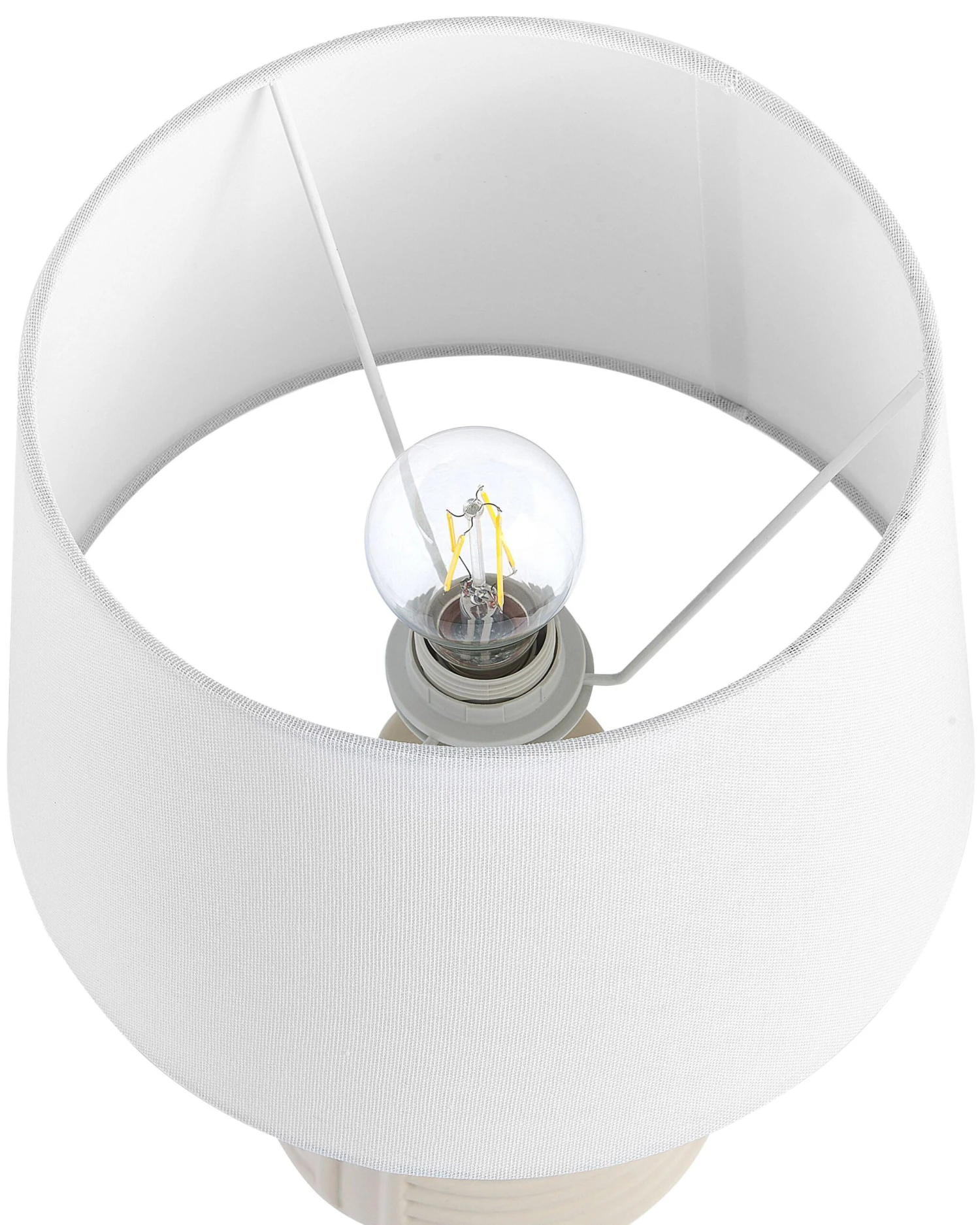 Lampada Da Tavolo Ceramica Beige E Bianco 42 Cm OZAMA 6 Lampada Da Tavolo Ceramica Beige E Bianco 42 Cm OZAMA - immagine 5